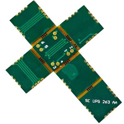 ভালো দাম 4L অনমনীয় ফ্লেক্স PCB হাফ হোল ENIG 0.7 মিমি সবুজ কভার ফিল্ম সাদা অনলাইন